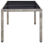 Mesa de jardín de ratán sintético gris 190x90x75 cm