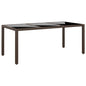 Mesa de jardín ratán sintético negro 90x90x75 cm