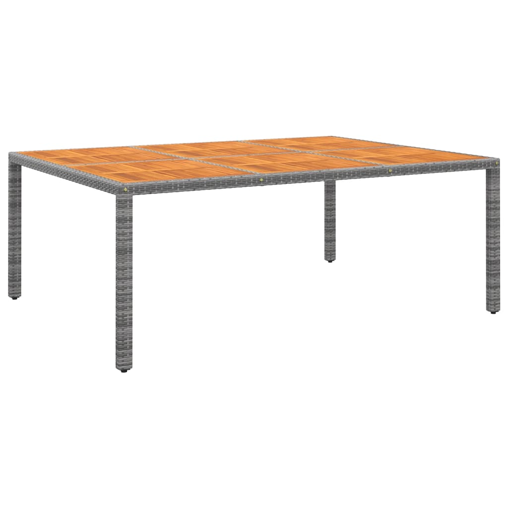 Mesa de jardín de ratán sintético gris 90x90x75 cm