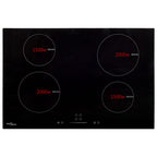 Placa de inducción con 4 quemadores control táctil 77 cm 7000 W