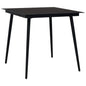 Mesa de jardim aço e vidro preta 150x80x74 cm
