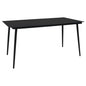 Mesa de jardim aço e vidro preta 150x80x74 cm