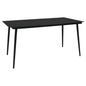 Mesa de jardim aço e vidro preta 150x80x74 cm