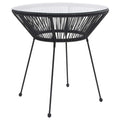 Black steel and glass garden dining table Ø70x74 cm