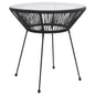 Black steel and glass garden dining table Ø70x74 cm