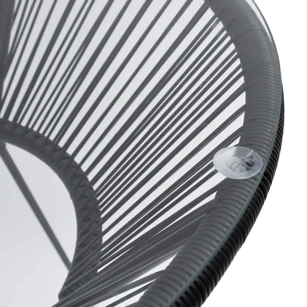 Black steel and glass garden dining table Ø70x74 cm