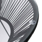 Black steel and glass garden dining table Ø70x74 cm