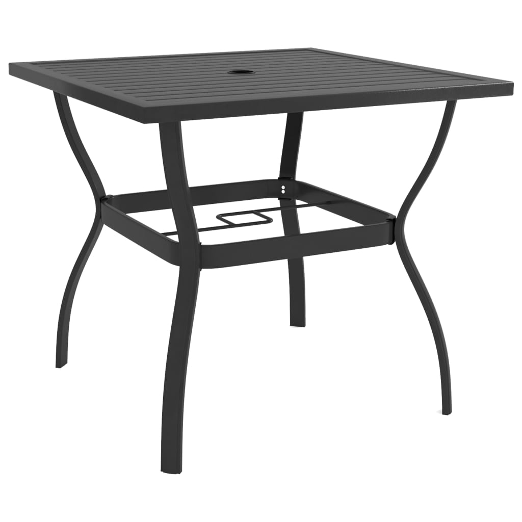 Mesa de jardín de acero gris antracita 140x80x72 cm