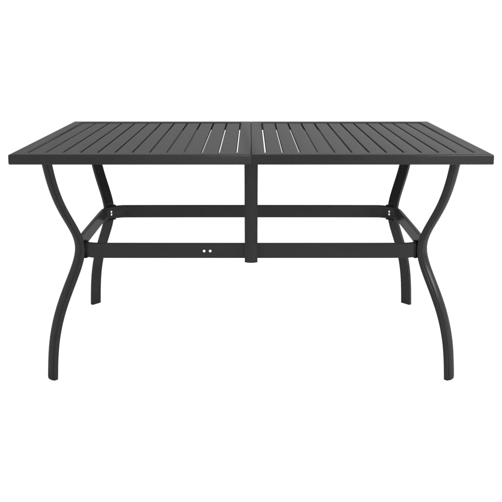 Mesa de jardín de acero gris antracita 140x80x72 cm