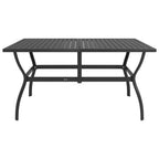 Mesa de jardín de acero gris antracita 140x80x72 cm