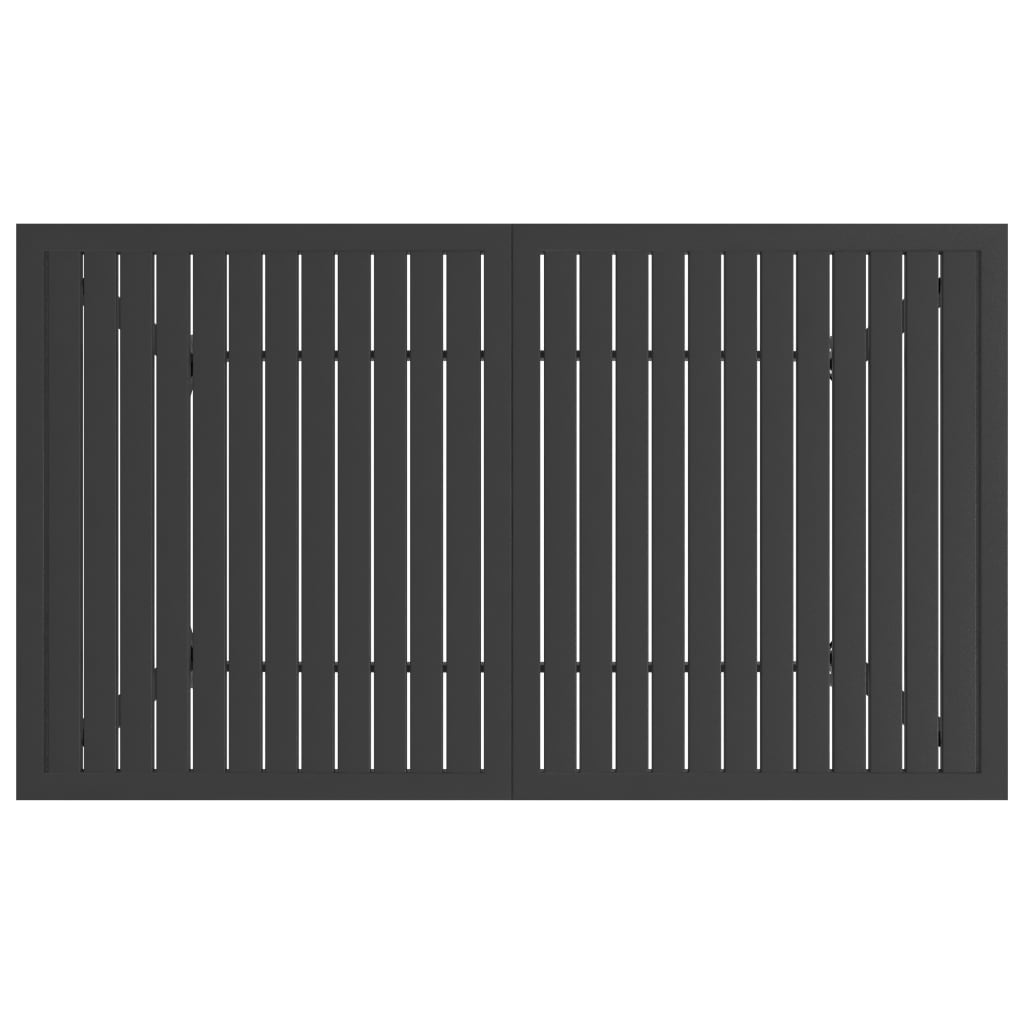 Mesa de jardín de acero gris antracita 140x80x72 cm