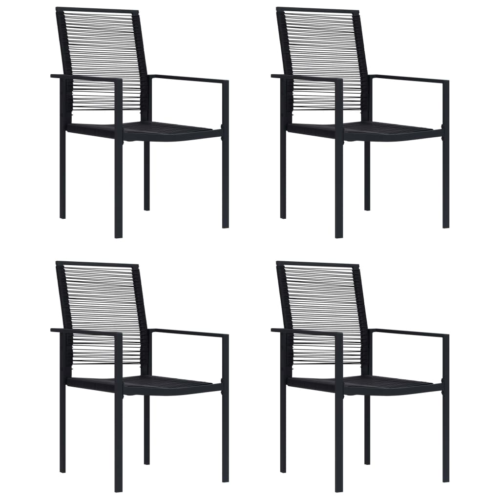 2 black PVC rattan garden chairs
