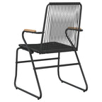 Sillas de jardín 2 unidades ratán PVC negro 58x59x85,5 cm