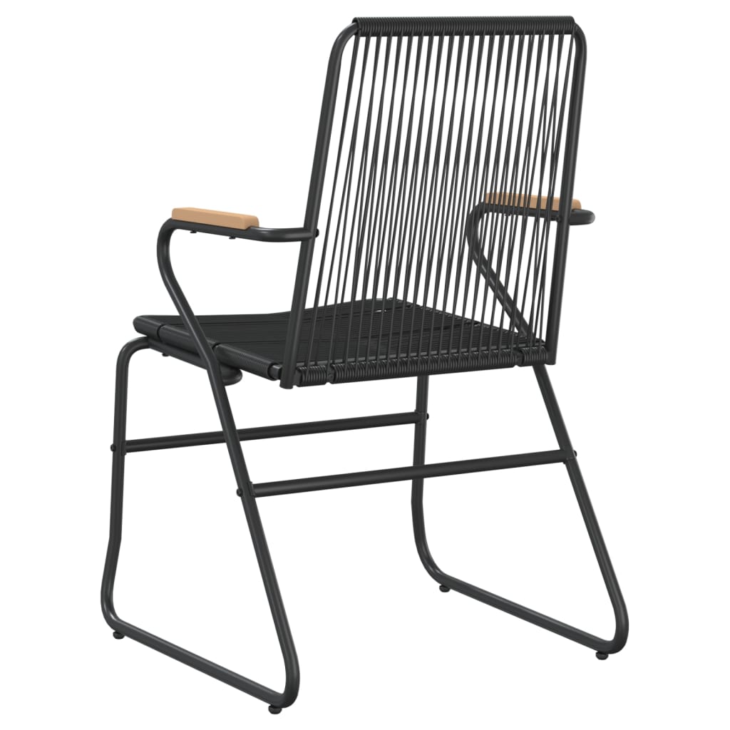 Sillas de jardín 2 unidades ratán PVC negro 58x59x85,5 cm