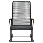 Mecedora de jardín ratán PVC negro 59x79,5x104 cm