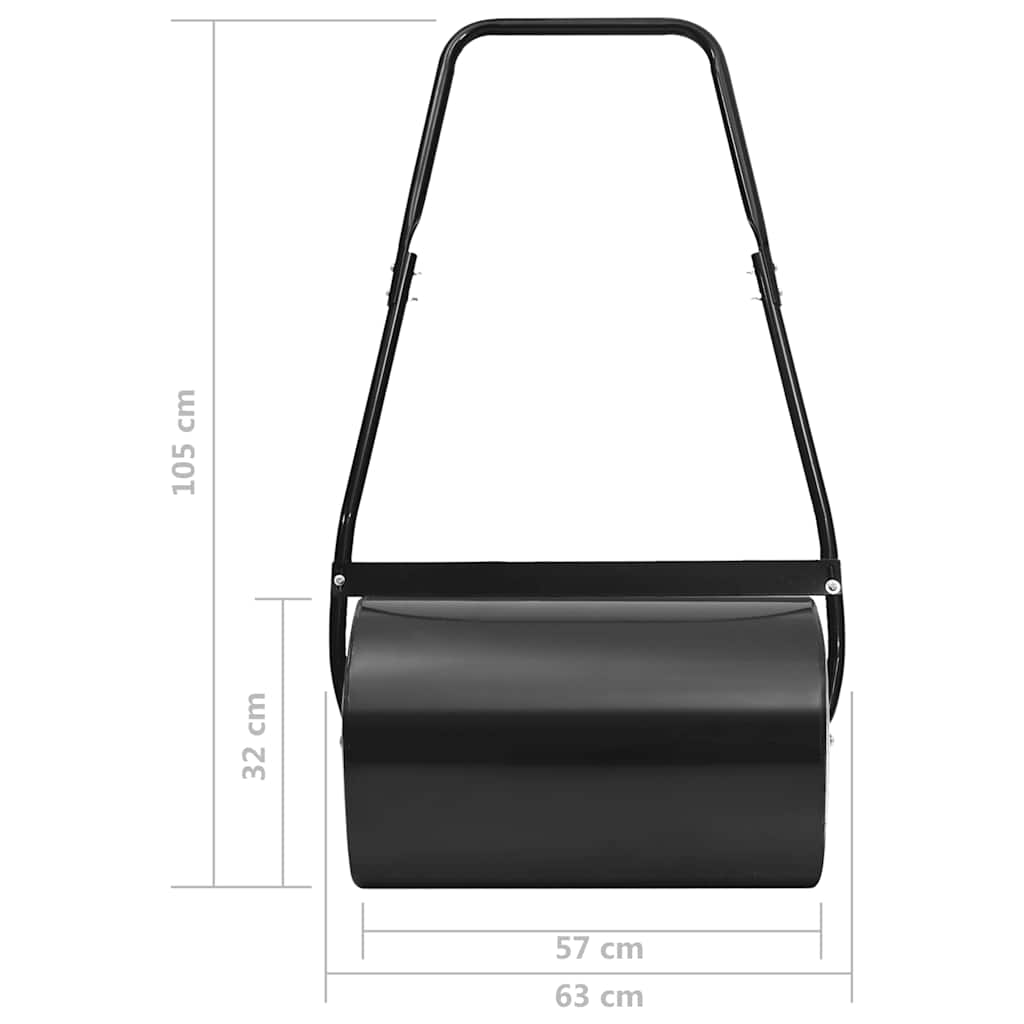 Rodillo para césped negro 63 cm 50 L