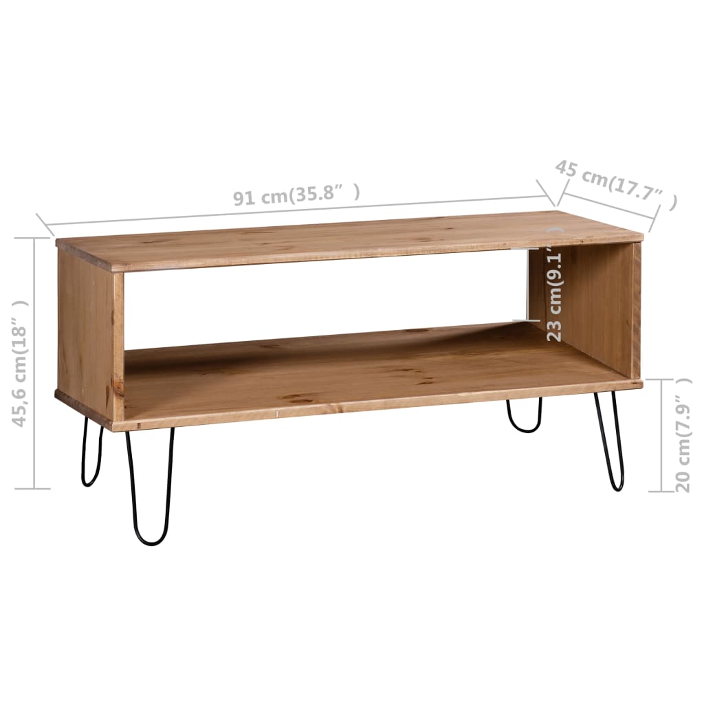 Mesa de centro New York madera maciza pino madera clara