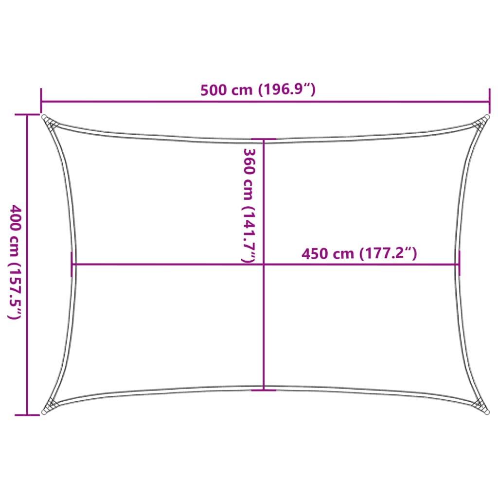 Toldo de vela gris antracita HDPE 160 g/m² 4x5 m