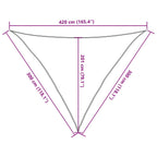 Toldo de vela gris antracita HDPE 160 g/m² 3x3x4,2 m