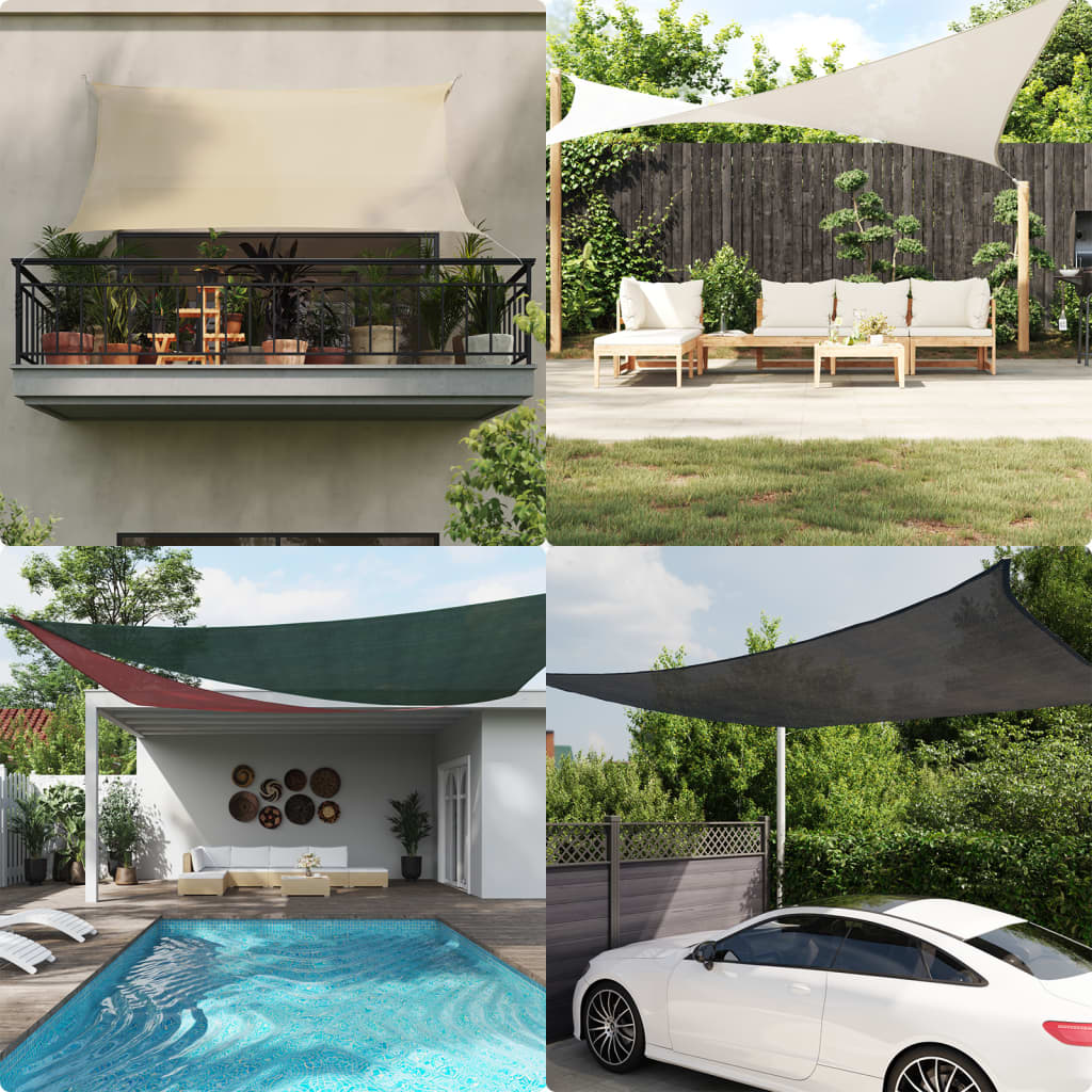 Toldo de vela triangular amarelo HDPE 160 g/m² 3,6x3,6x3,6 m