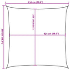 Toldo de vela cuadrado HDPE terracota 160 g/m² 2,5x2,5 m