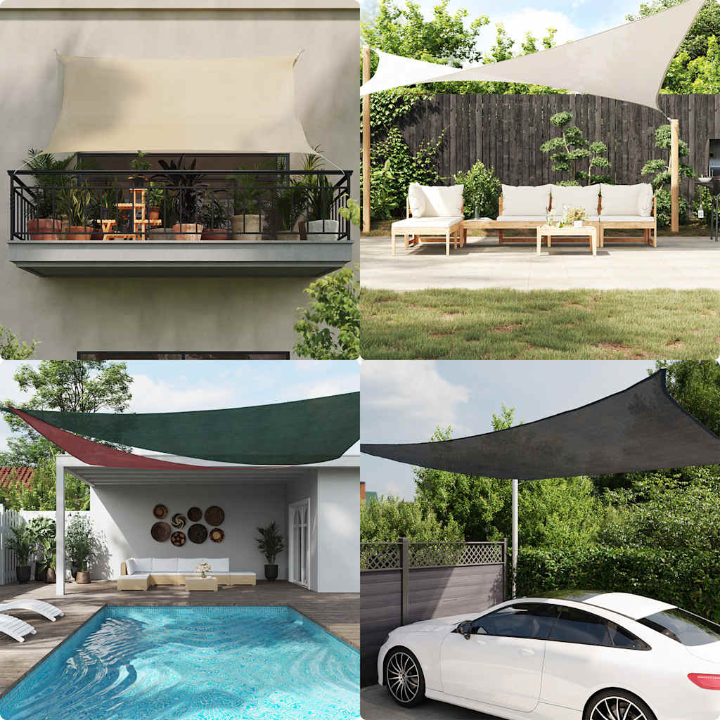 Toldo de vela quadrado em HDPE terracota 160 g/m² 2,5x2,5 m