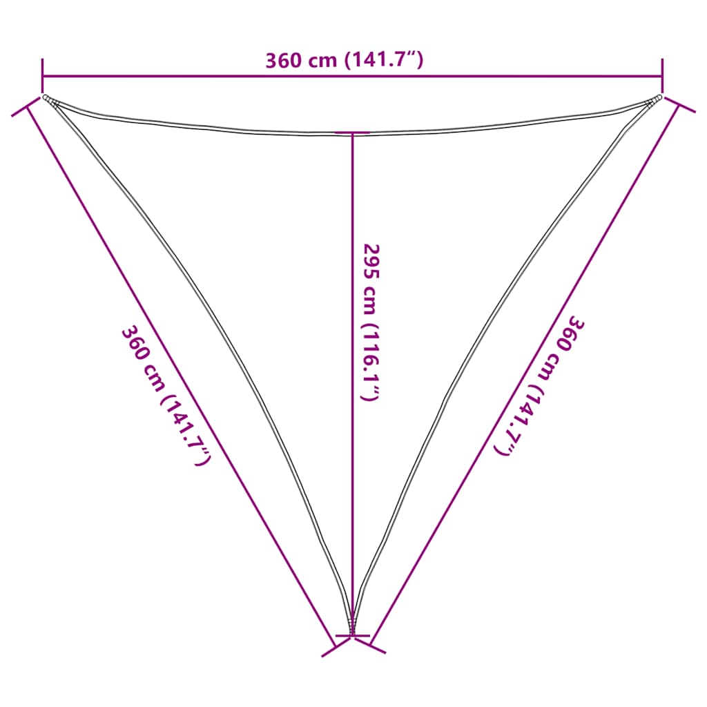 Toldo de vela amarillo HDPE 160 g/m² 3,6x3,6x3,6 m