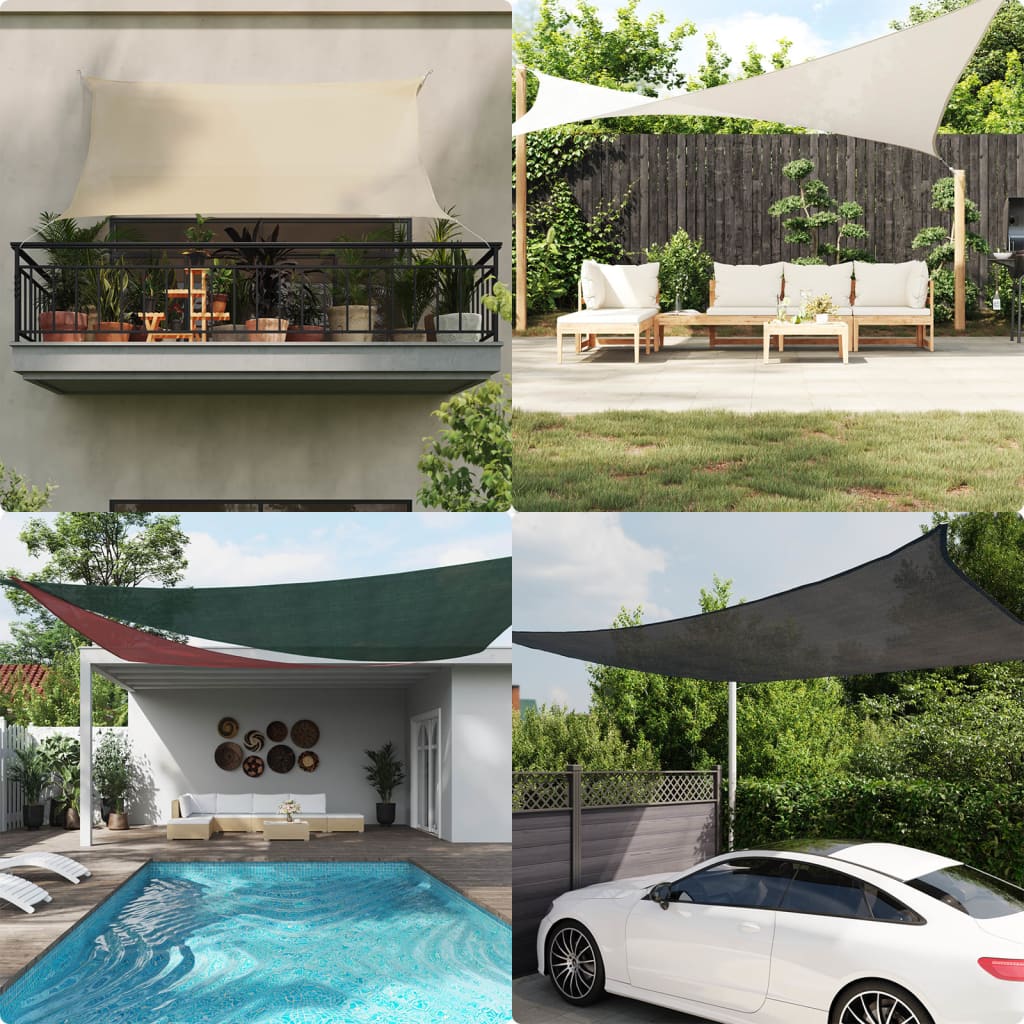 Toldo de vela triangular amarelo HDPE 160 g/m² 3,6x3,6x3,6 m