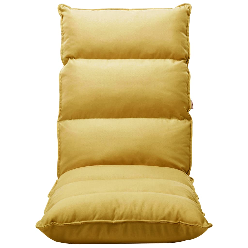 Tumbona de suelo plegable de tela amarillo mostaza