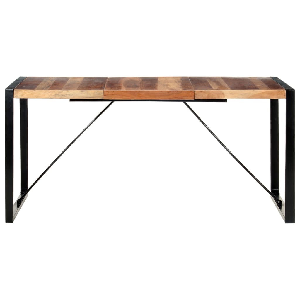 Mesa de comedor madera maciza con acabado acacia 160x80x75 cm