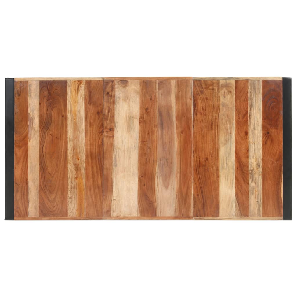 Mesa de comedor madera maciza con acabado acacia 160x80x75 cm