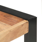 Mesa de comedor madera maciza con acabado acacia 160x80x75 cm