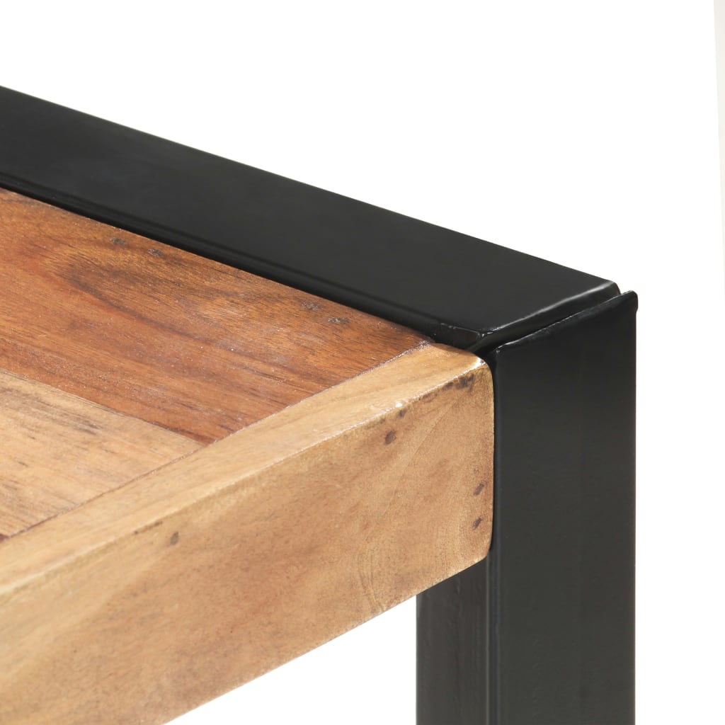 Mesa de comedor madera maciza con acabado acacia 160x80x75 cm