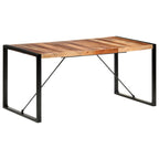 Mesa de comedor madera maciza con acabado acacia 160x80x75 cm