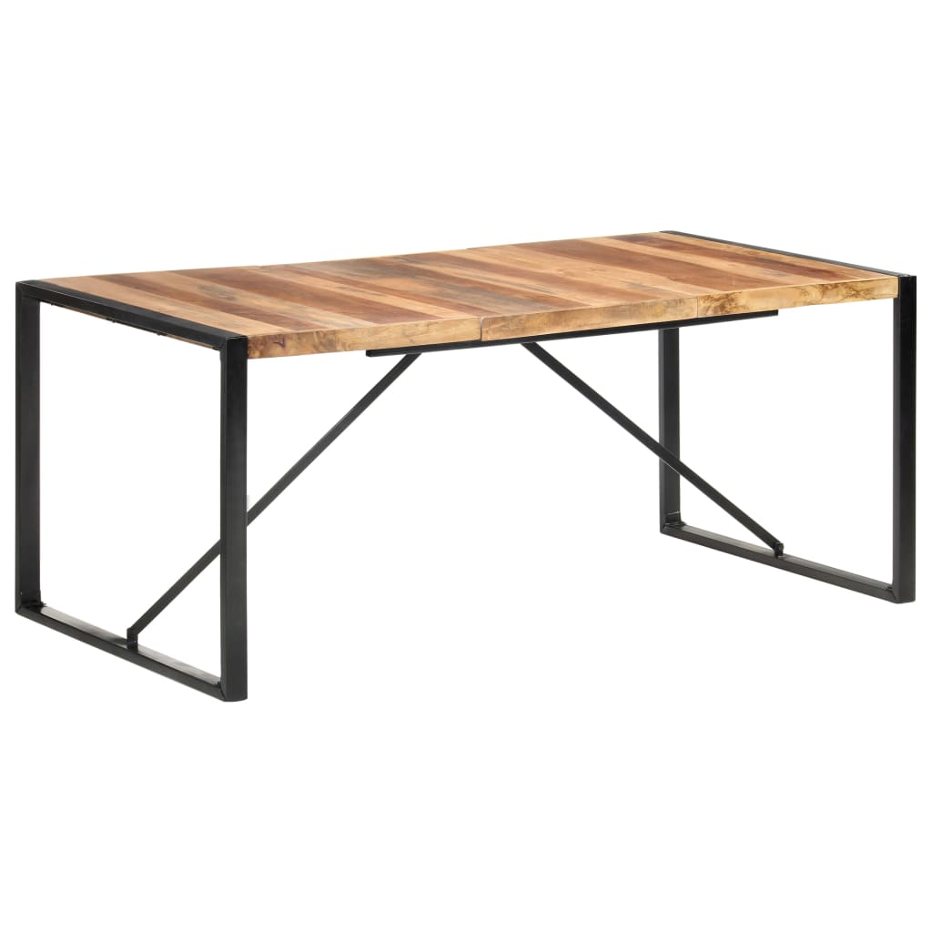 Mesa de comedor madera maciza con acabado acacia 160x80x75 cm