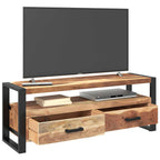 Mueble de TV madera maciza con acabado miel 120x35x45 cm