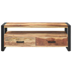 Mueble de TV madera maciza con acabado miel 120x35x45 cm