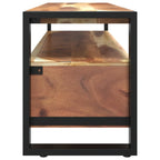 Mueble de TV madera maciza con acabado miel 120x35x45 cm