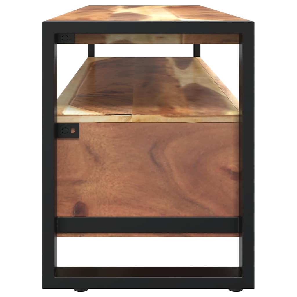 Mueble de TV madera maciza con acabado miel 120x35x45 cm