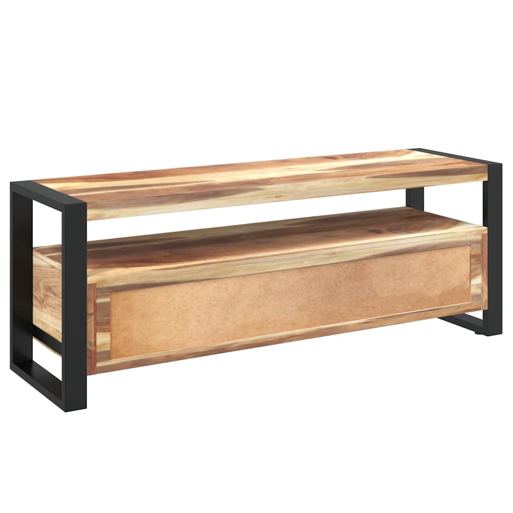 Mueble de TV madera maciza con acabado miel 120x35x45 cm