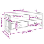 Mueble de TV madera maciza con acabado miel 120x35x45 cm