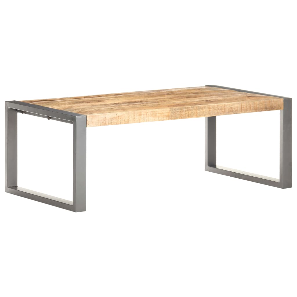 Mesa de centro madera de mango rugosa 110x60x40 cm