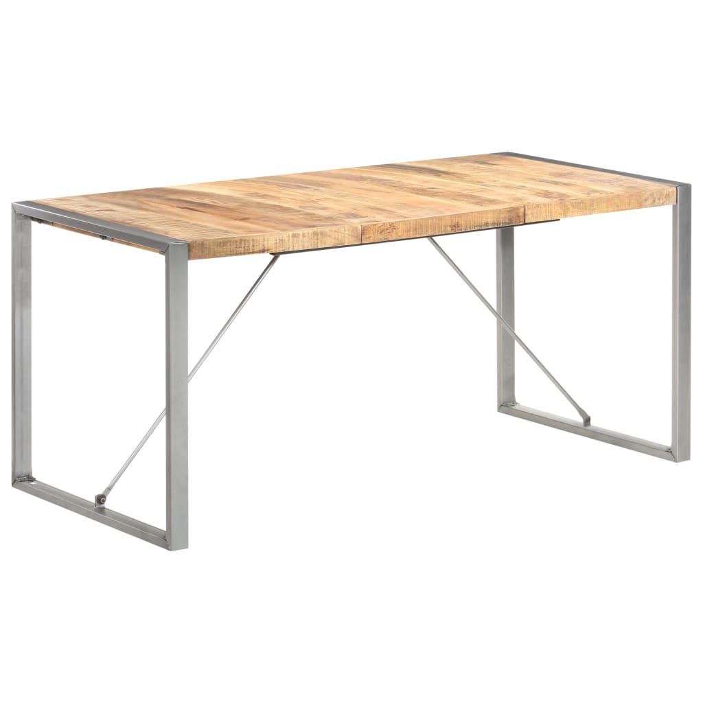 Mesa de comedor madera maciza de mango rugosa 120x60x75 cm