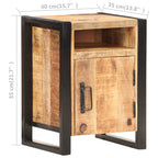 Mesita de noche de madera maciza de mango 40x35x55 cm