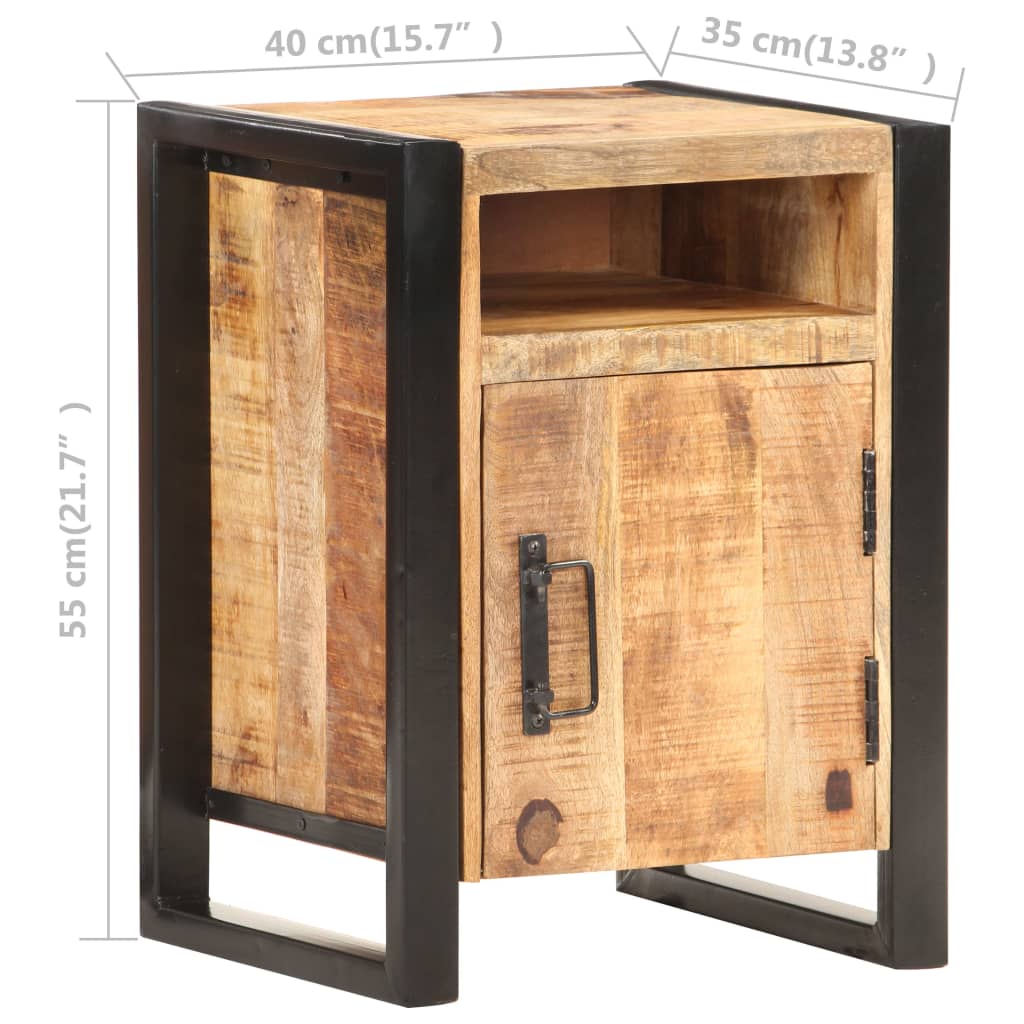 Mesita de noche de madera maciza de mango 40x35x55 cm