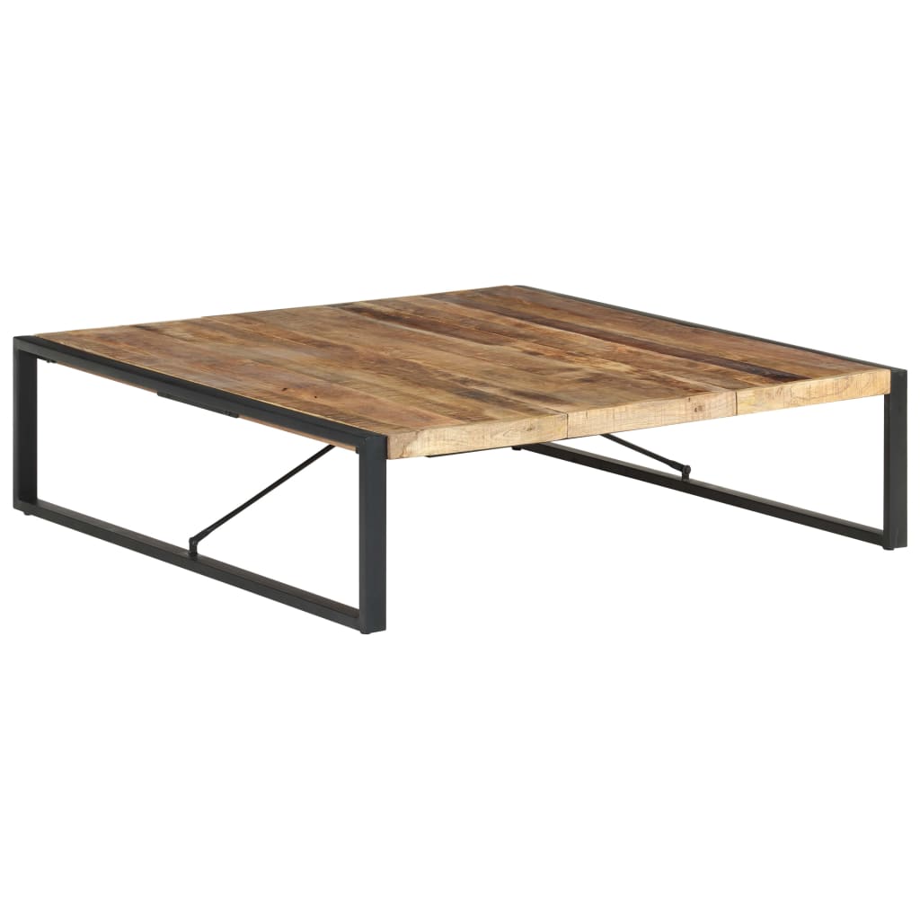 Rough mango wood coffee table 120x120x40 cm