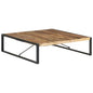 Mesa de centro madera de mango rugosa 120x120x40 cm