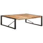 Mesa de centro madera de mango rugosa 120x120x40 cm