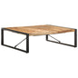 Mesa de centro madera de mango rugosa 120x120x40 cm