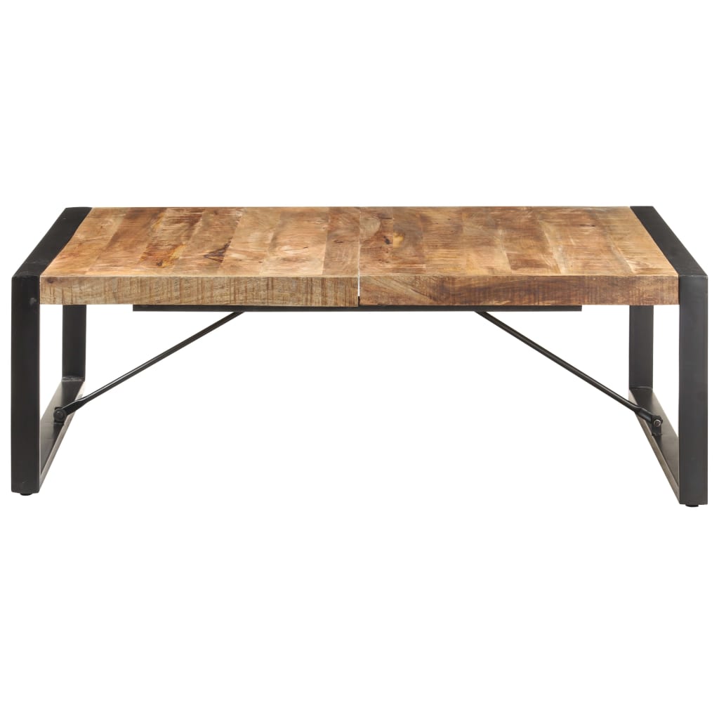 Mesa de centro madera de mango rugosa 120x120x40 cm